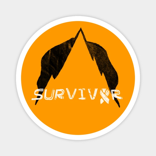 Cancer Survivor Mountain Magnet by bunsnbells